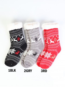 Snowflakes & Reindeer Patterned Reading Socks